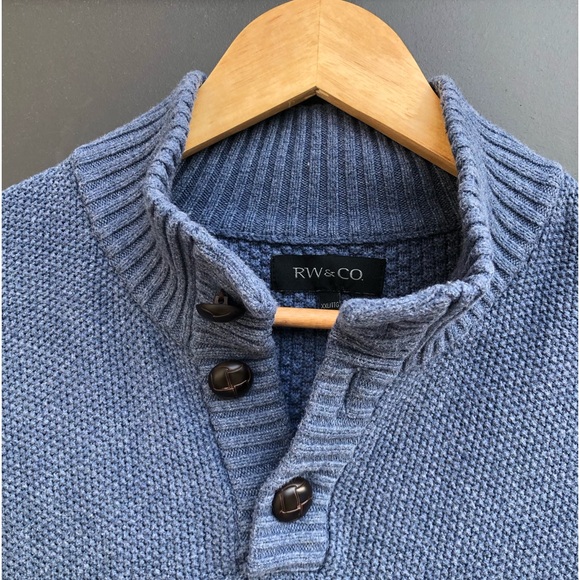 RW&Co 1/4 button down Cotton mix Sweater- Size XL - Picture 2 of 8